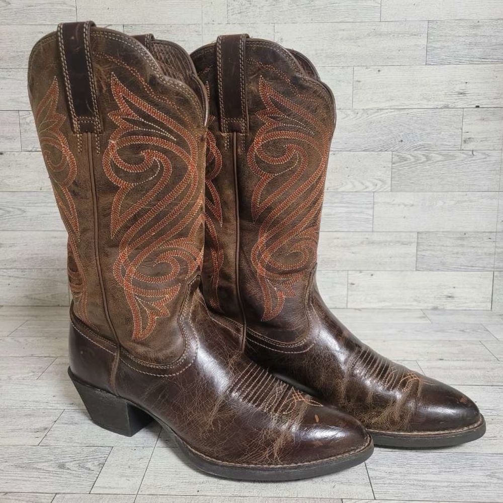 Women’s Ariat Western Round Up Western Brown Leather Rodeo Cowboy Boots Size 7